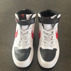 Nike Court Borough Mid 2
 - White, Black, and Red